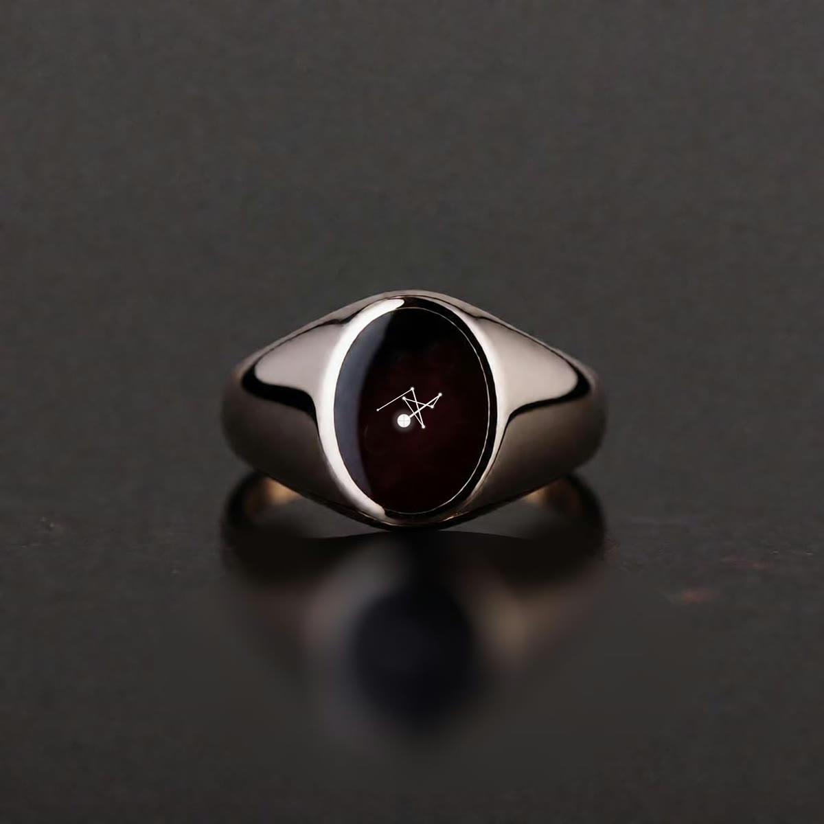 Chevalière BURNING BLUE, or blanc 18k, cristaux constellation
